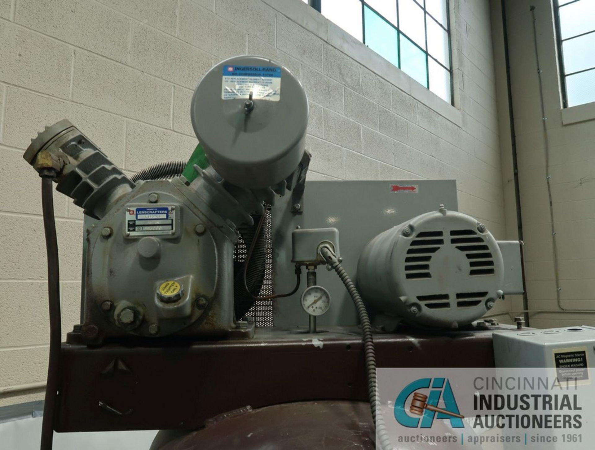 INGERSOLL RAND MODEL T30 VERTICAL TANK AIR COMPRESSOR; S/N 30T-693099, 3-PHASE, 200 VOLTS, 5 HP - Image 3 of 9