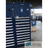 29" X 30" X 60" HIGH ROUSSEAU ELEVEN-DRAWER TOOL CABINET WITH 22" HIGH SINGEL DOOR CABINET