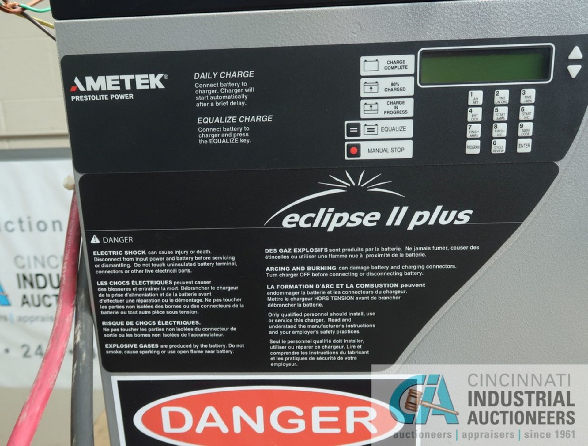 24-VOLT AMETEK PRESTOLITE MODEL 550EC3-12SP ECLIPSE II PLUS BATTERY CHARGER; S/N 216CS44518, 3- - Image 3 of 5