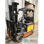 ****5,000 Lb. Toyota Model 8FBCHU25 Treaded Solid Tire Electric Lift Truck; s/n 62935, 94" 3-Stage