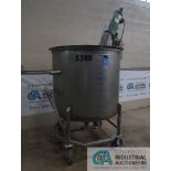 270 GALLON STAINLESS STEEL PORTABLE MIXING BOWL WITH LIGHTNIN MIXER