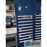 29" X 30" X 60" HIGH ROUSSEAU TEN-DRAWER TOOL CABINET WITH 22" HIGH TWO-DOOR TOP CABINET