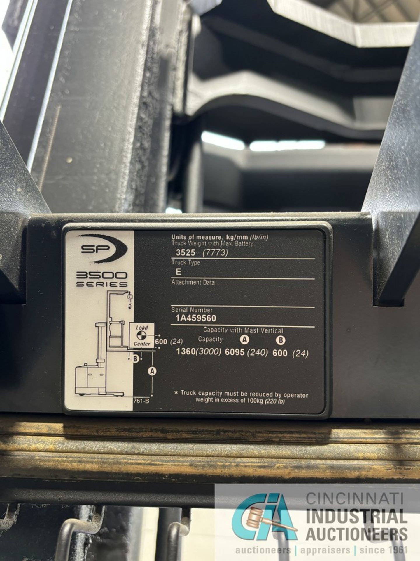 2016 CROWN MODEL SP3500 SERIES STAND-UP ELECTRIC ORDER PICKER; S/N 1A459560, 11,778 HOURS - Image 8 of 10