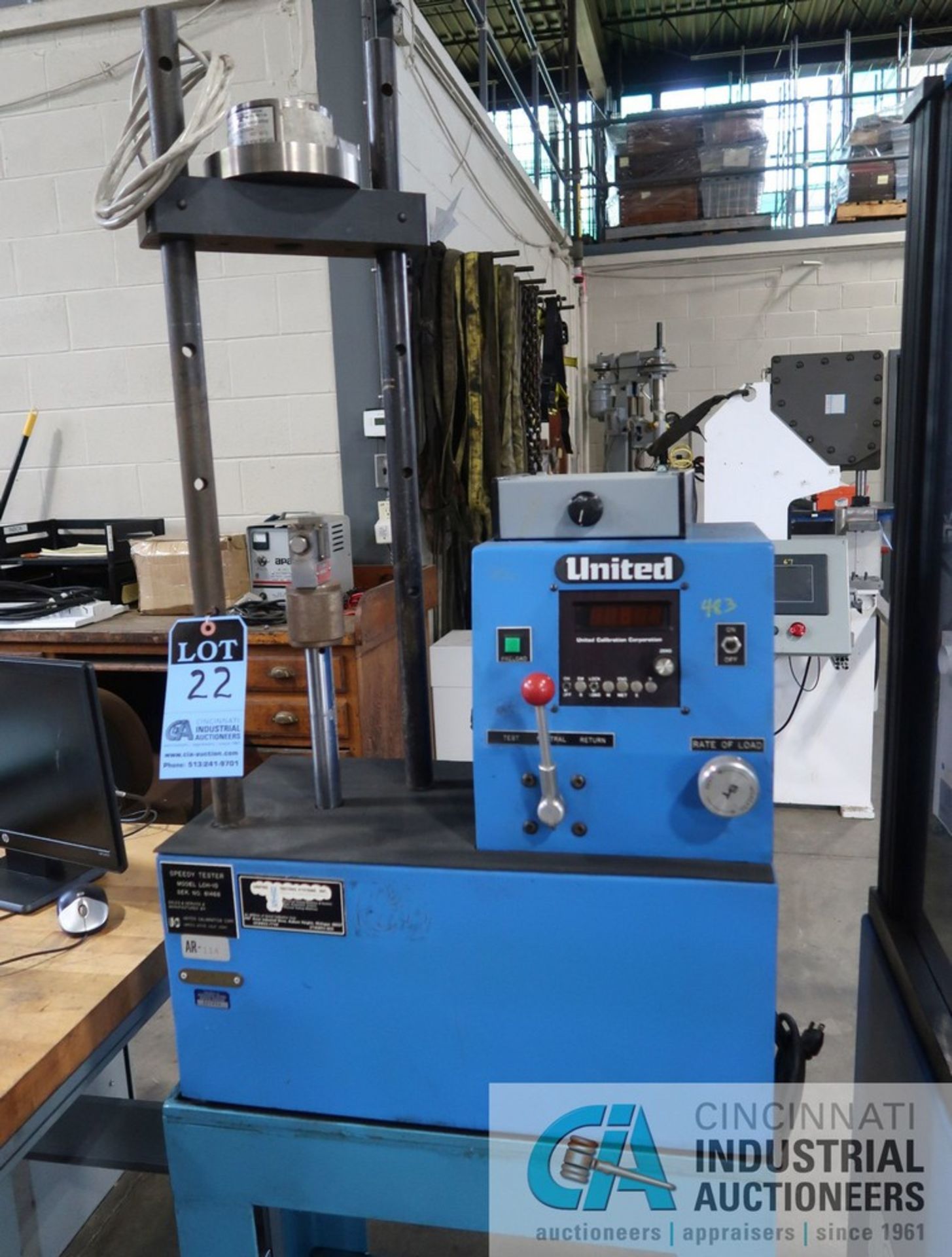 UNITED SPEEDY TESTER MODEL LCH-10 TENSILE TESTER; S/N 81468