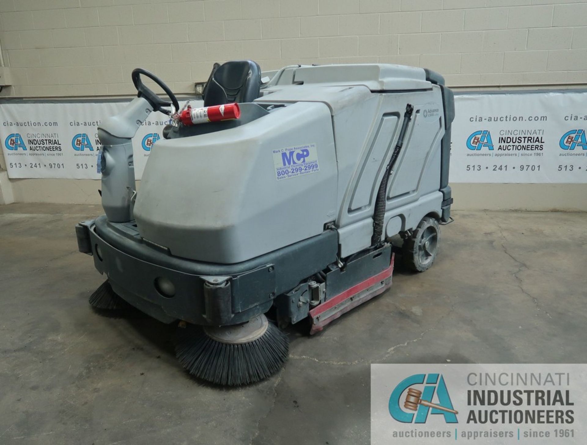 2019 ADVANCE MODEL SC8000 LP GAS FLOOR SCRUBBER; S/N 1000069070, 1,198 HOURS SHOWING