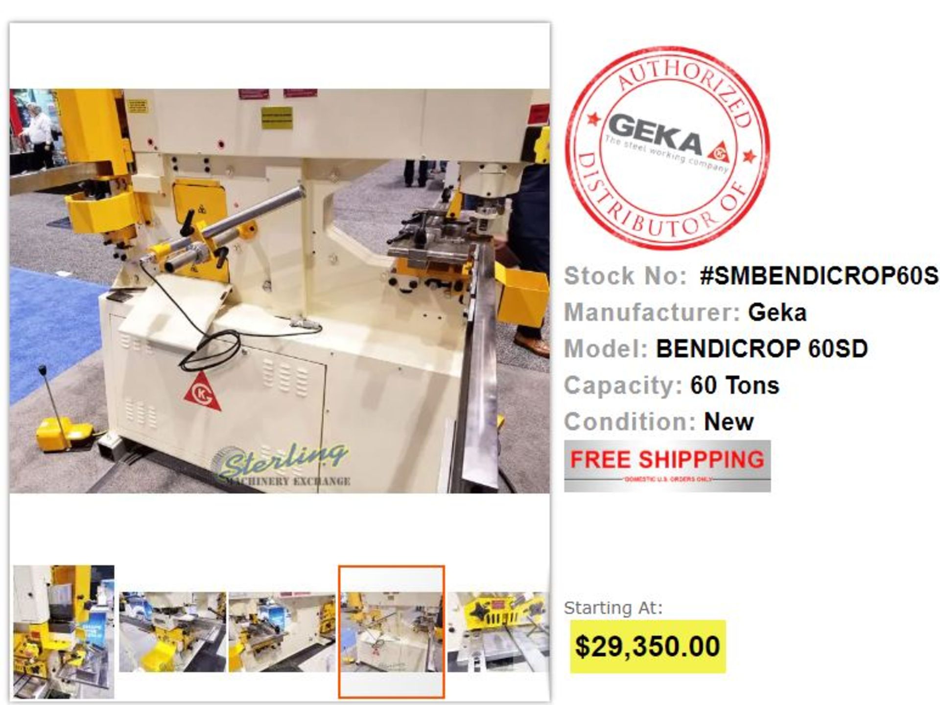 2017 GEKA MODEL BENDICROP 60SD HYDRAULIC IRONWORKER - New never put in service; S/N 168718 (NEW - Image 3 of 16