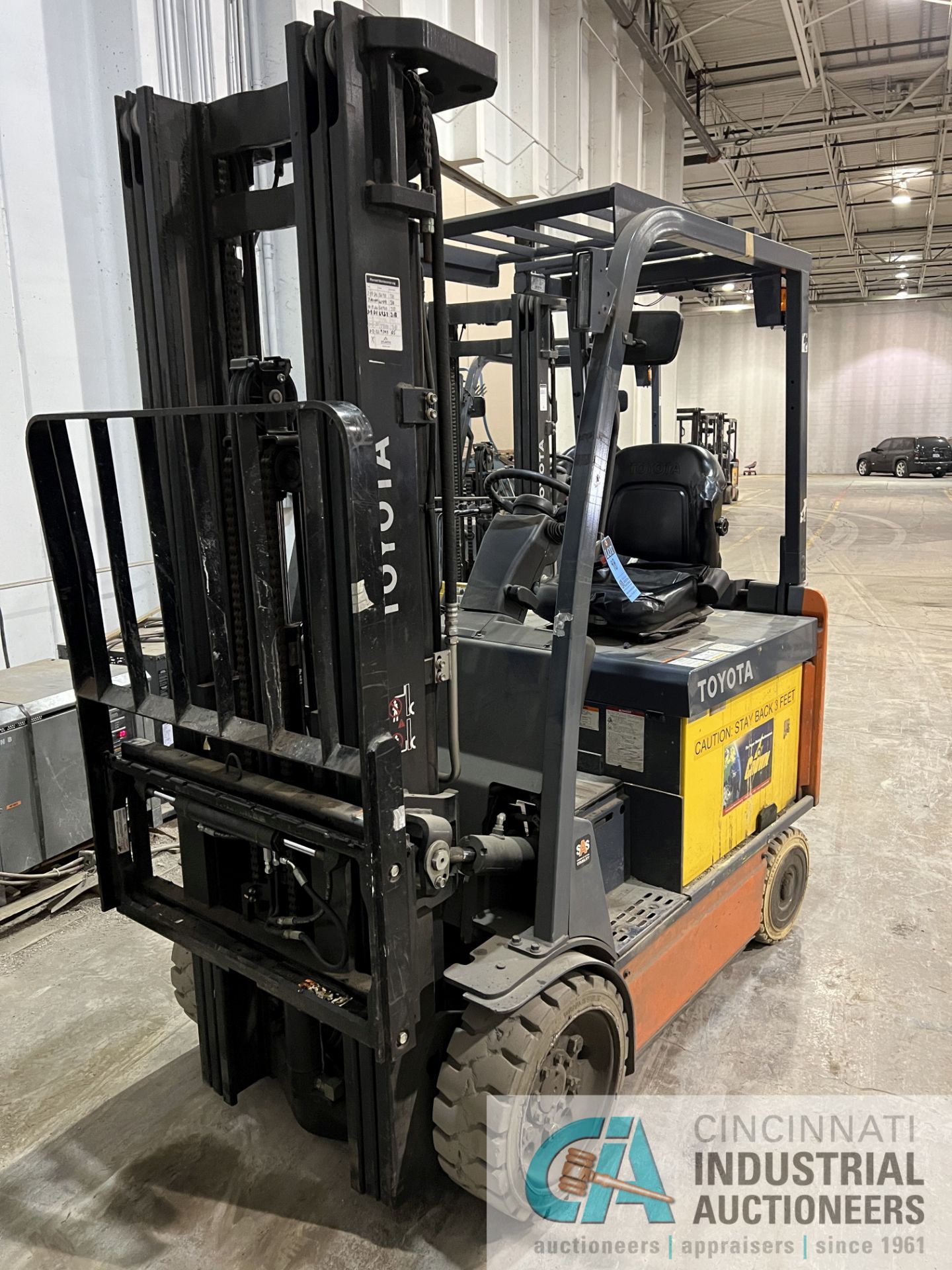 ****5,000 Lb. Toyota Model 8FBCHU25 Treaded Solid Tire Electric Lift Truck; s/n62188, 94" 3-Stage