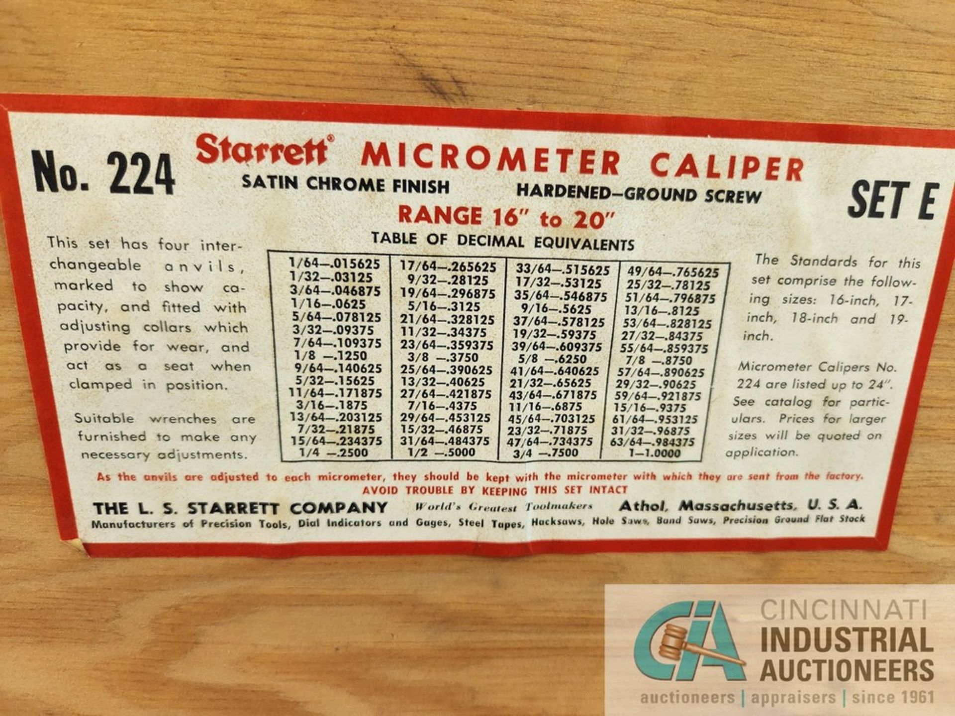 16"-20" STARRETT MICROMETER - Image 6 of 6
