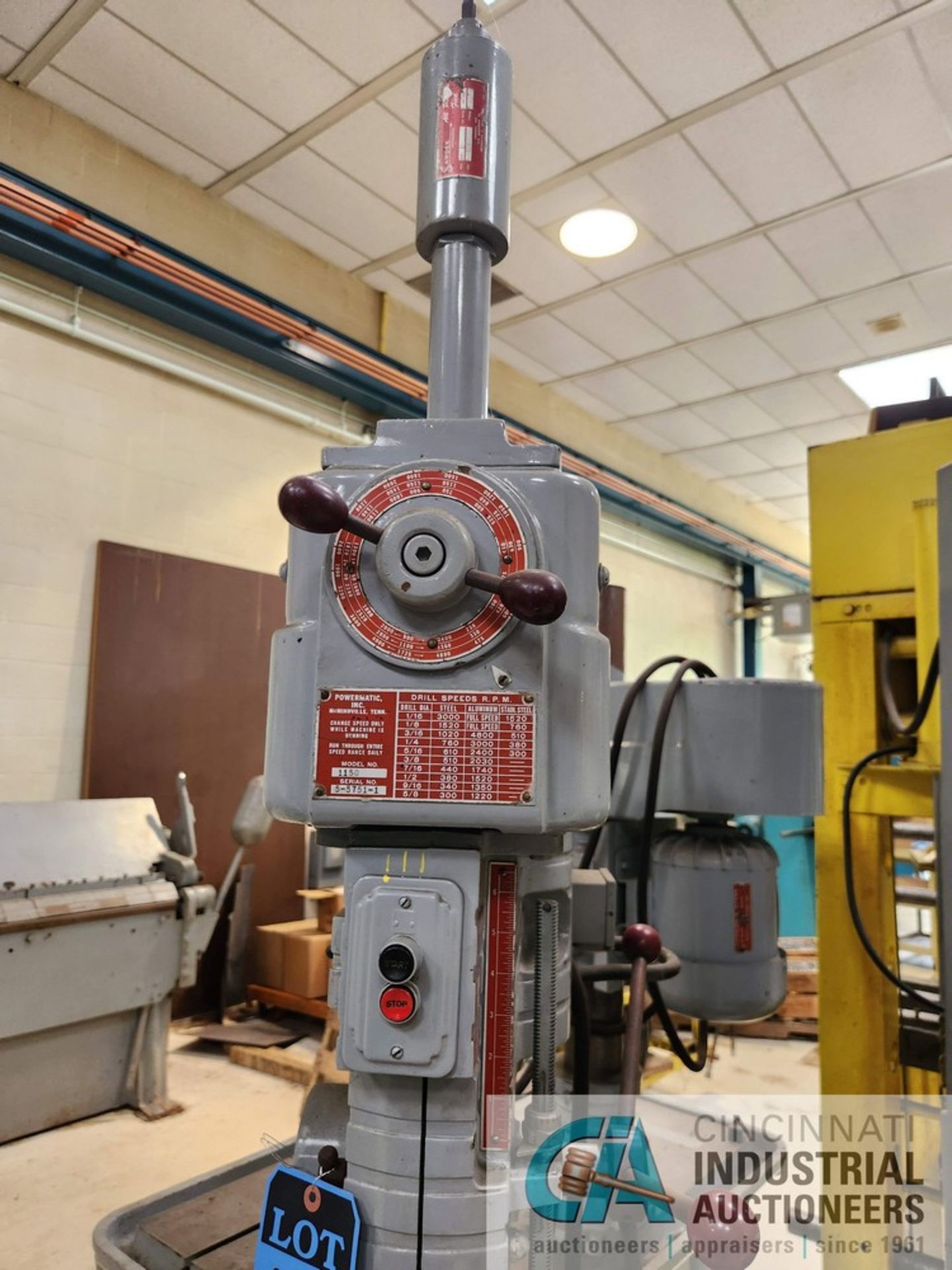 15" POWERMATIC MODEL 1150 SINGLE SPINDLE DRILL; S/N 5-5751-1, W/ COMMANDER MULTI-TORQUE TAPPING - Image 3 of 7