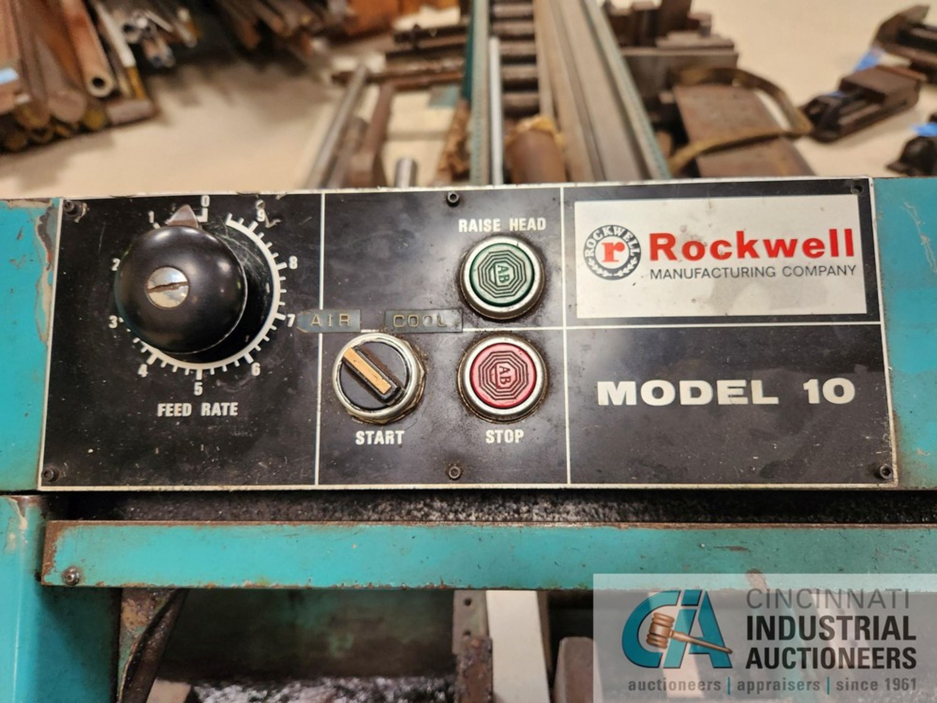 10" X 18" ROCKWELL MODEL 10 HORIZONTAL BAND SAW; S/N 25135-03, 10" WIDE X 10' CONVEYOR & EXTRA - Image 6 of 9
