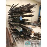 (LOT) CONTENTS OF CANTLIEVER RACK; MOSTLY FLAT STOCK, SOME BAR STOCK & SOME ALUMINUM STOCK,