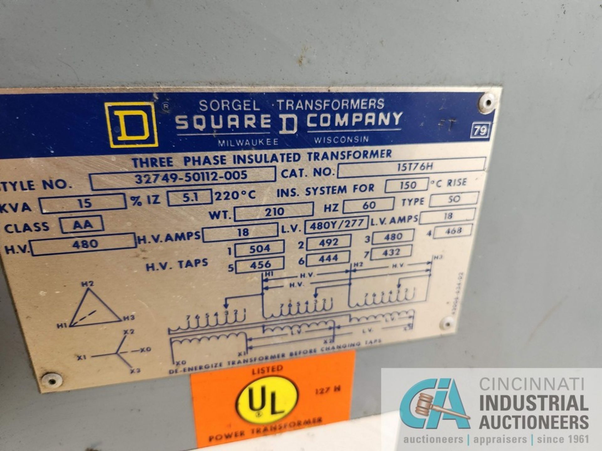 15 KVA SQUARE D TRANSFOR - Image 2 of 2