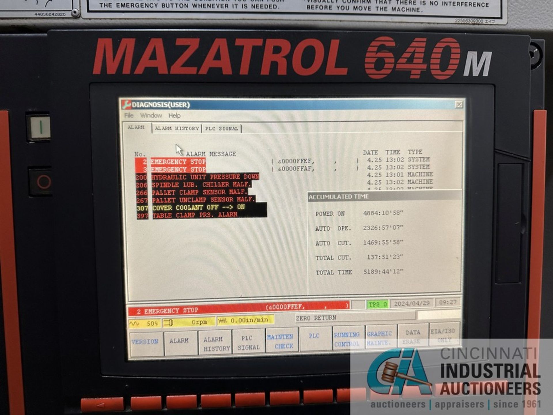 ****Mazak Model FH-10800 CNC Horizontal Machining Center; s/n 211954 (2008) 4-Axis Horizontal - Image 7 of 27