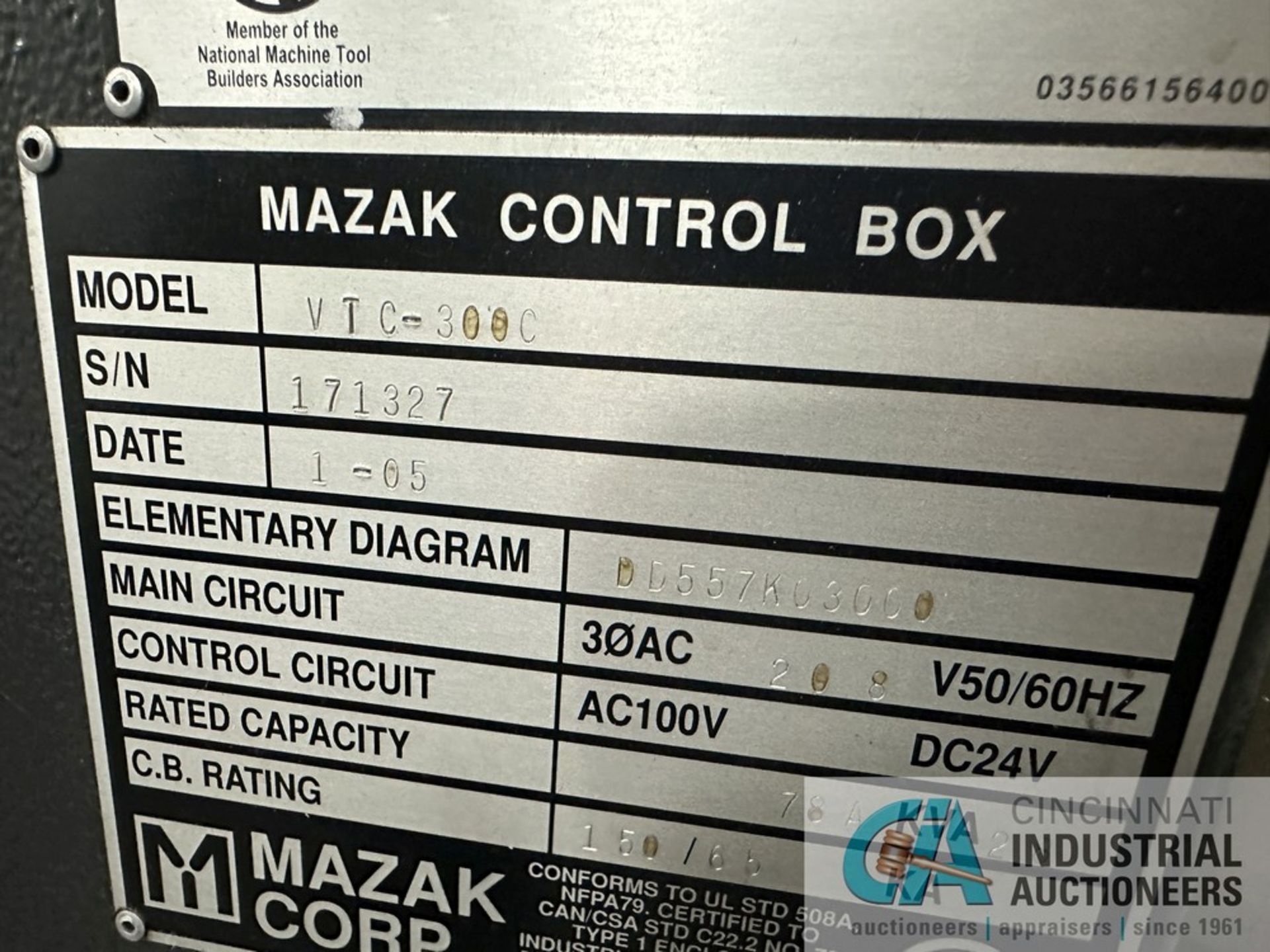****Mazak Model VTC-300C CNC Vertical Machining Centers; s/n 171327 (2005) 3-Axis Vertical Machining - Image 12 of 13
