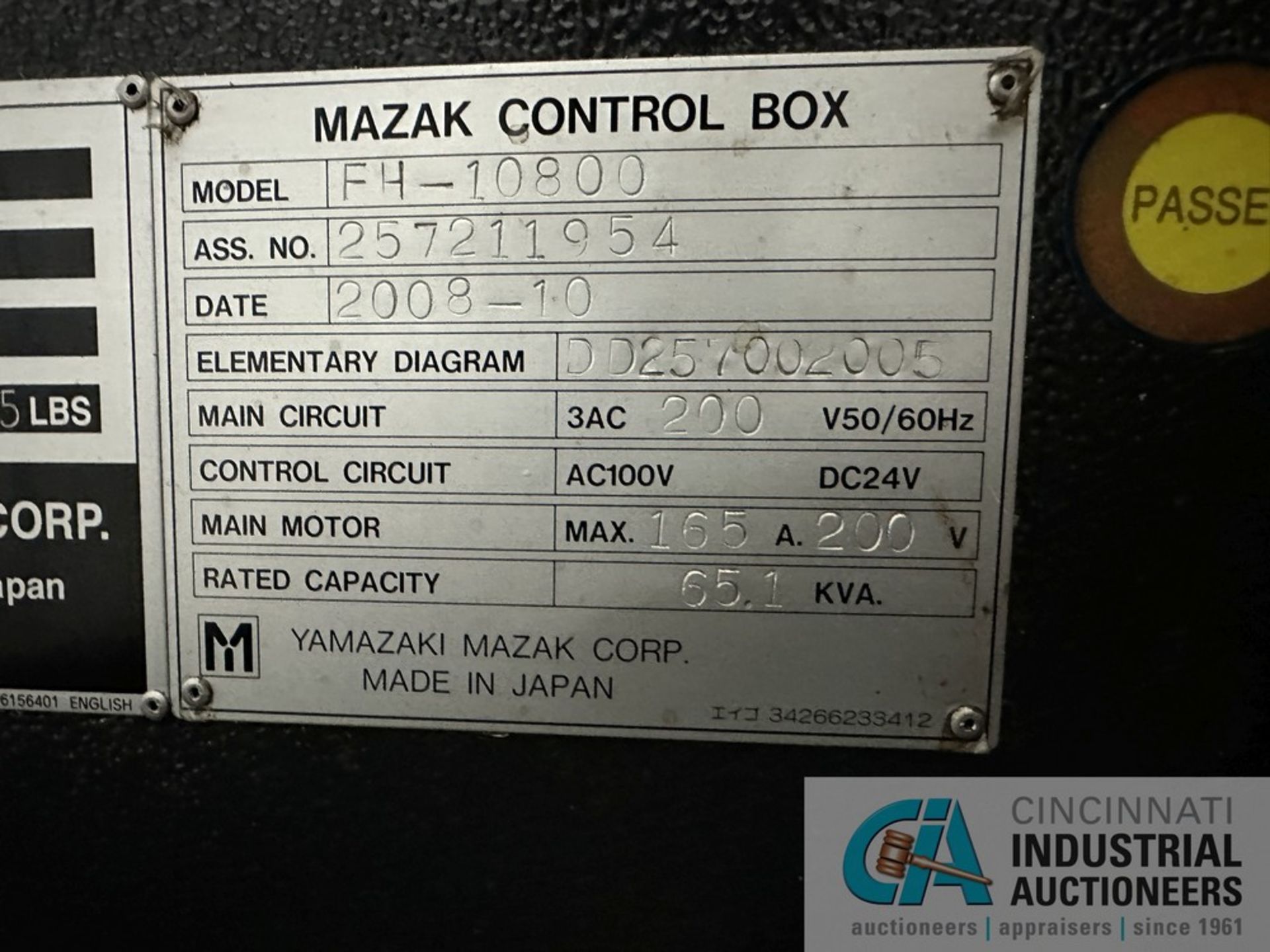 ****Mazak Model FH-10800 CNC Horizontal Machining Center; s/n 211954 (2008) 4-Axis Horizontal - Image 13 of 27