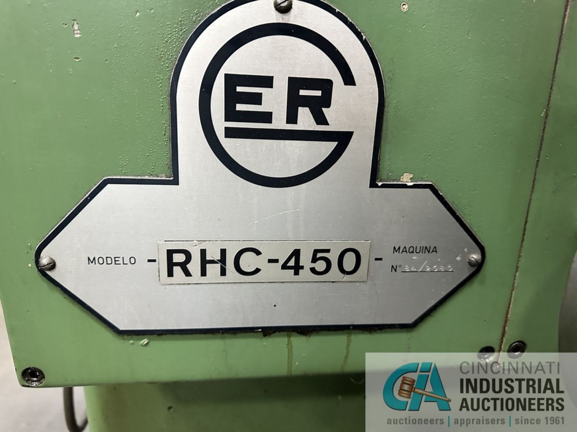 GER Model RHC-450 Grinder; s/n 84/2080, 14" Diameter Wheel, ID Wheel Attachment - Bild 9 aus 12