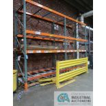 SECTIONS 42" X 96" X 144" HIGH TEAR DROP STYLE ADJUSTABLE STEP BEAM PALLET RACK WITH (1) SECTION 42"