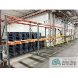 SECTIONS 42" X 92" X 108" HIGH TEAR DROP TYPE ADJUSTABLE BEAM PALLET RACK INCLUDING (8) 42" X 108"