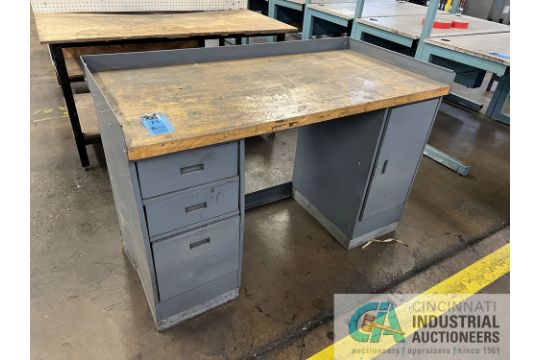 60" X 30" STEEL FRAMED / OAK TOP BENCH