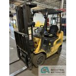 4,000 LB. CAT MODEL C4000 SOLID TREADED TIRE LP GAS LIFT TRUCK; S/N AT9012532, 83" 3-STAGE MAST,