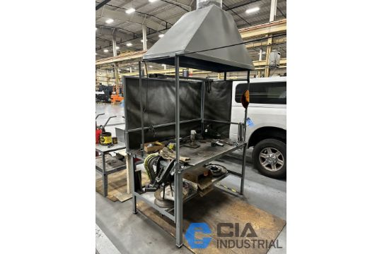 60" X 36" HD STEEL WELDING TABLE WITH FUME HOOD - Image 3 of 5