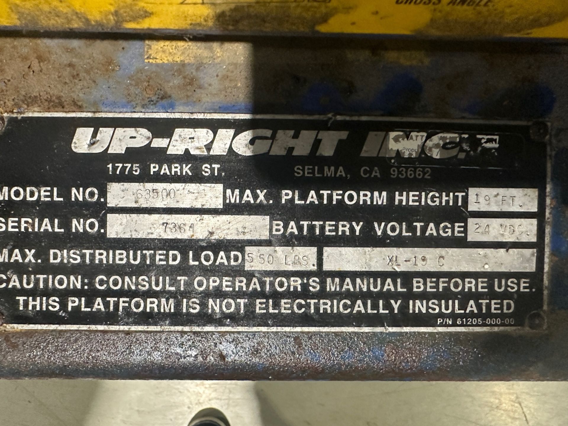 Up-Right Lift Cart, Model: G3500, SN: 7364, Cap: Platform Height 19 ft - Image 4 of 4