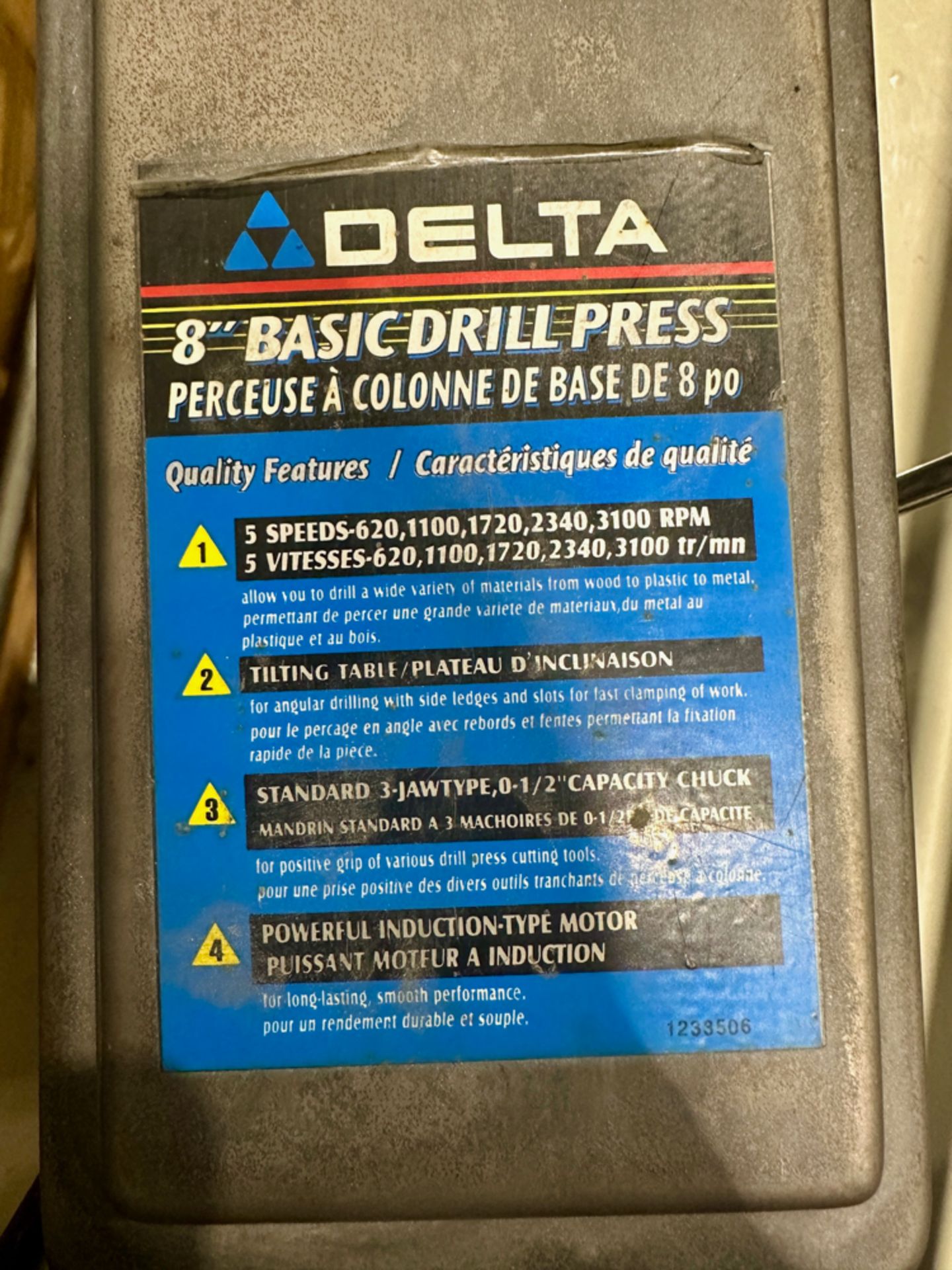 Delta / Drill Press / Cap: 8" - Image 2 of 2
