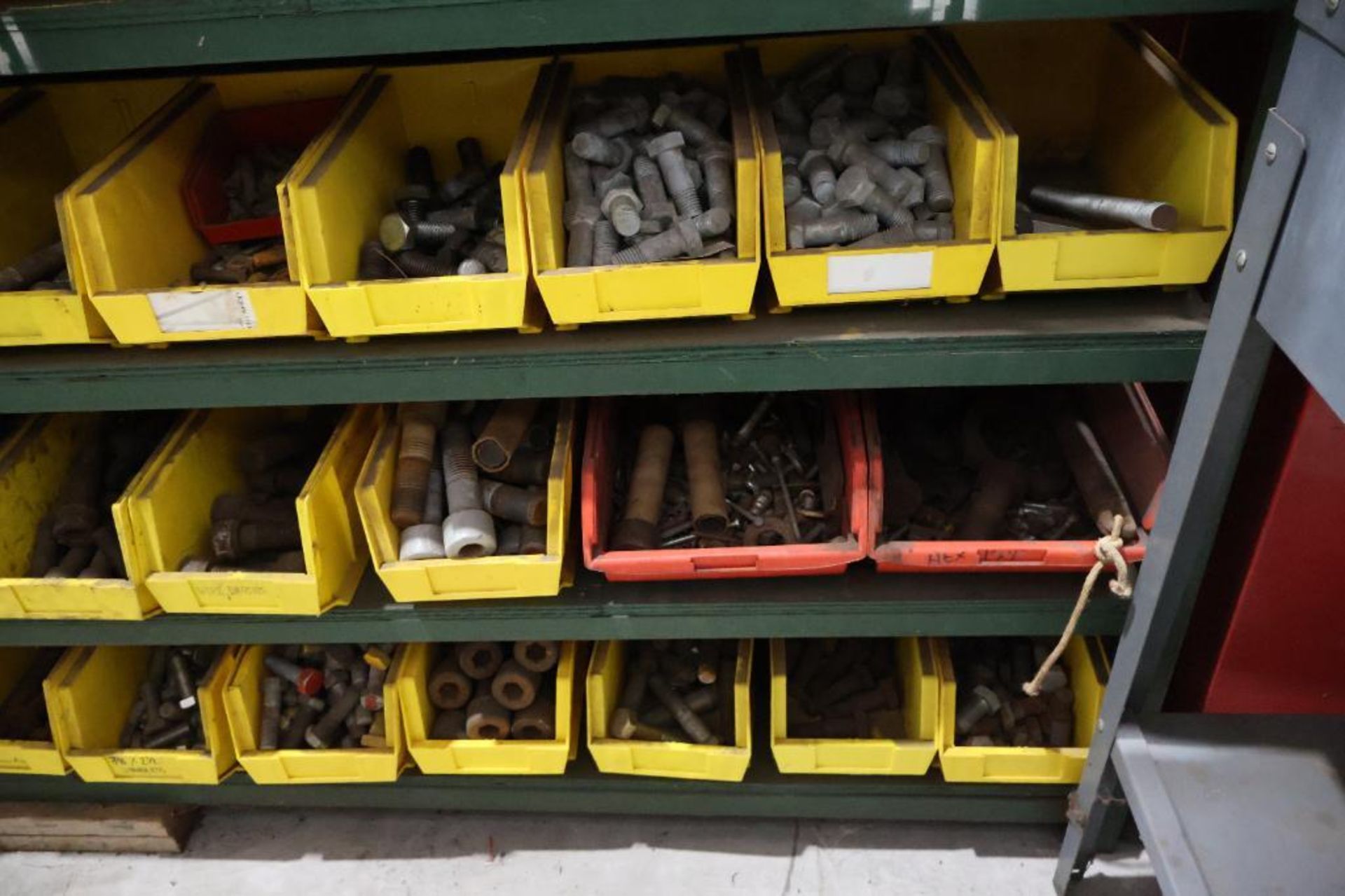 Steel shelf w/ hardware bins - Image 4 of 14