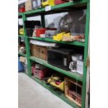 Steel shelving w/ contents