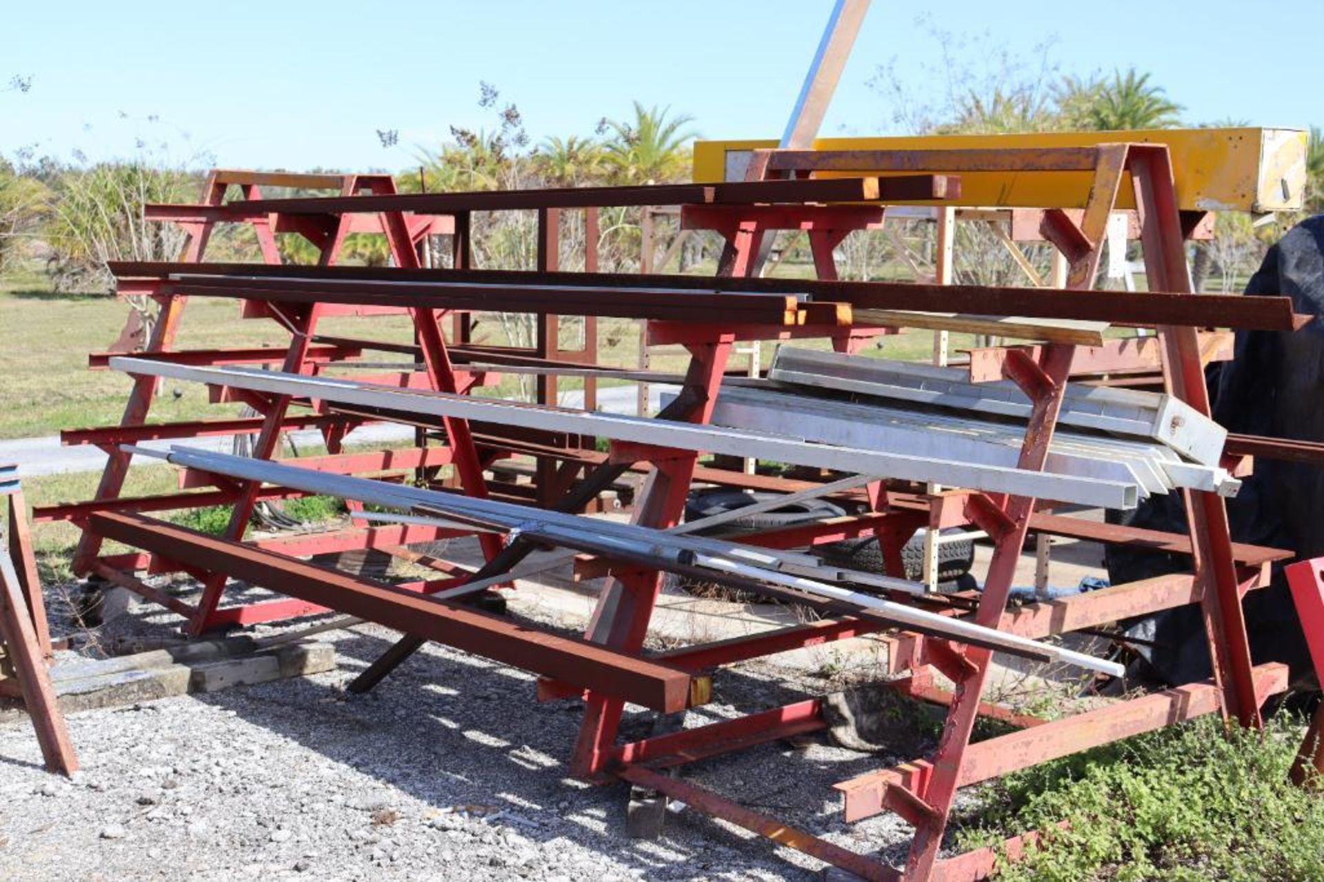 Steel material rack w/ contents