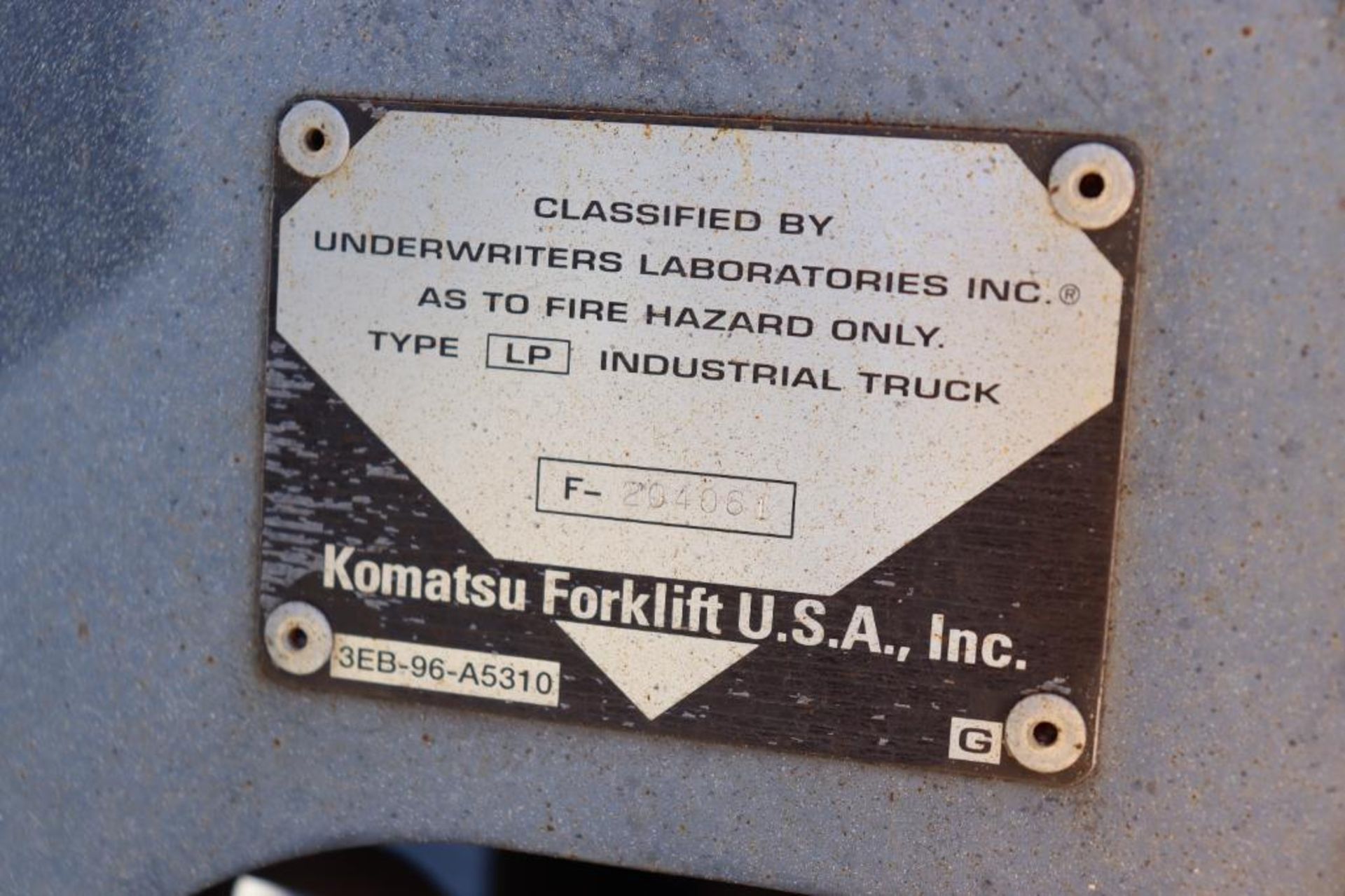 Komatsu FG45T-8 solid pneumatic tire fork lift - Image 5 of 9