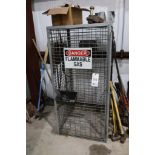 Flammable gas storage cage