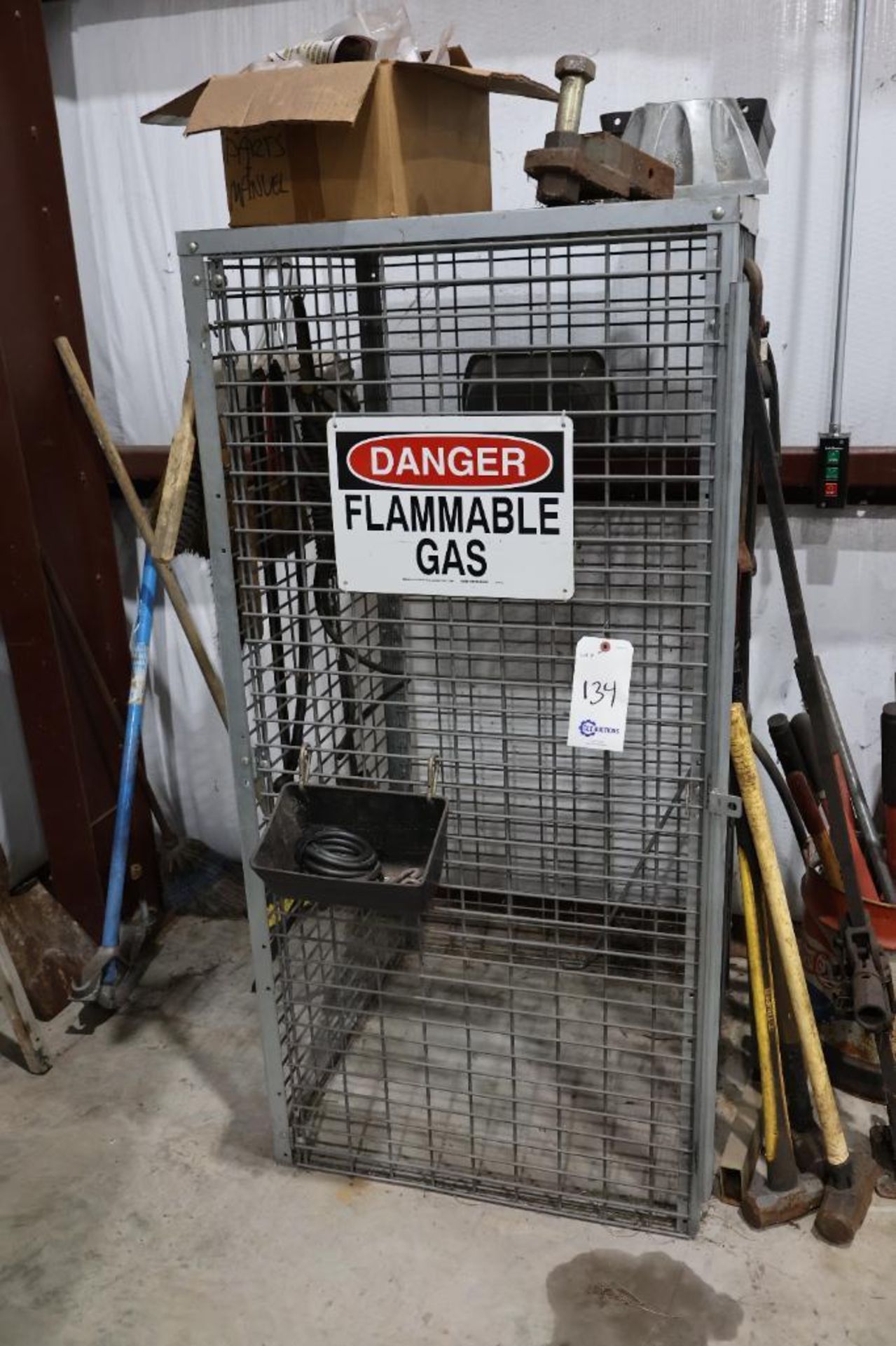 Flammable gas storage cage