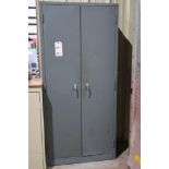 2 Door steel supply cabinet w/ contents