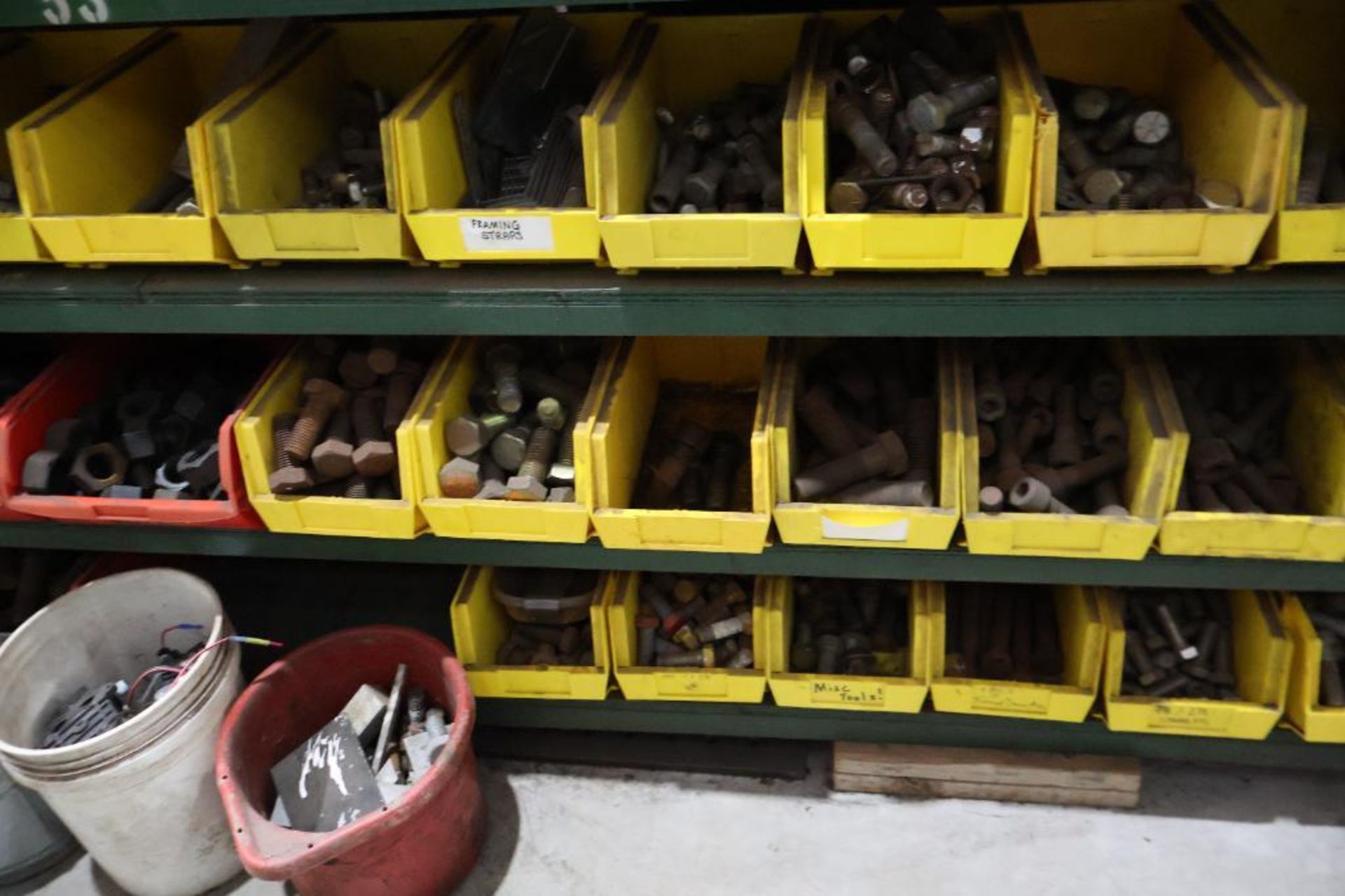 Steel shelf w/ hardware bins - Image 5 of 14