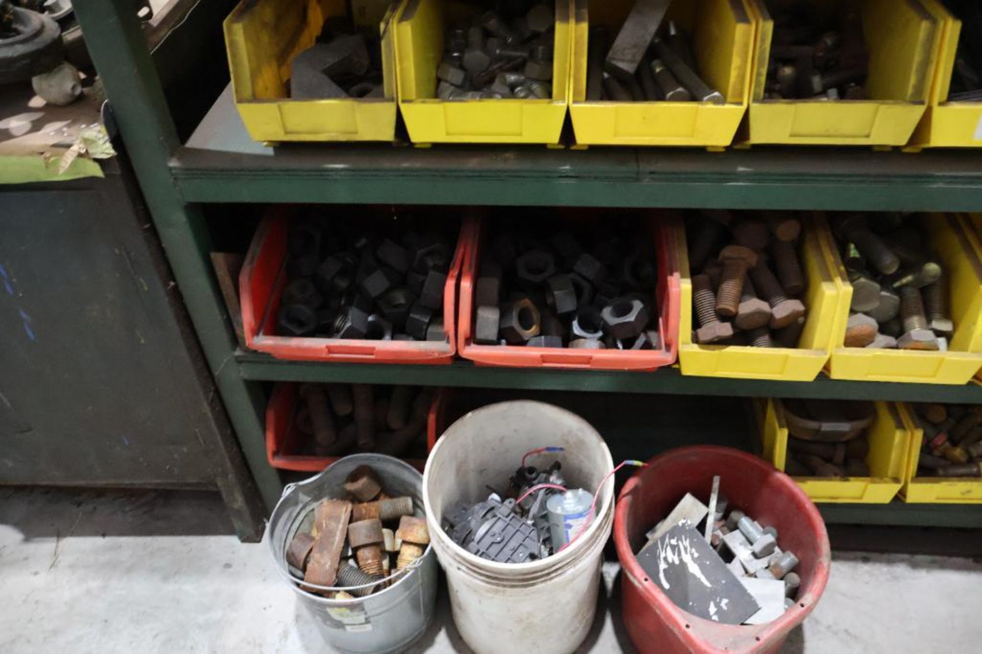 Steel shelf w/ hardware bins - Image 6 of 14