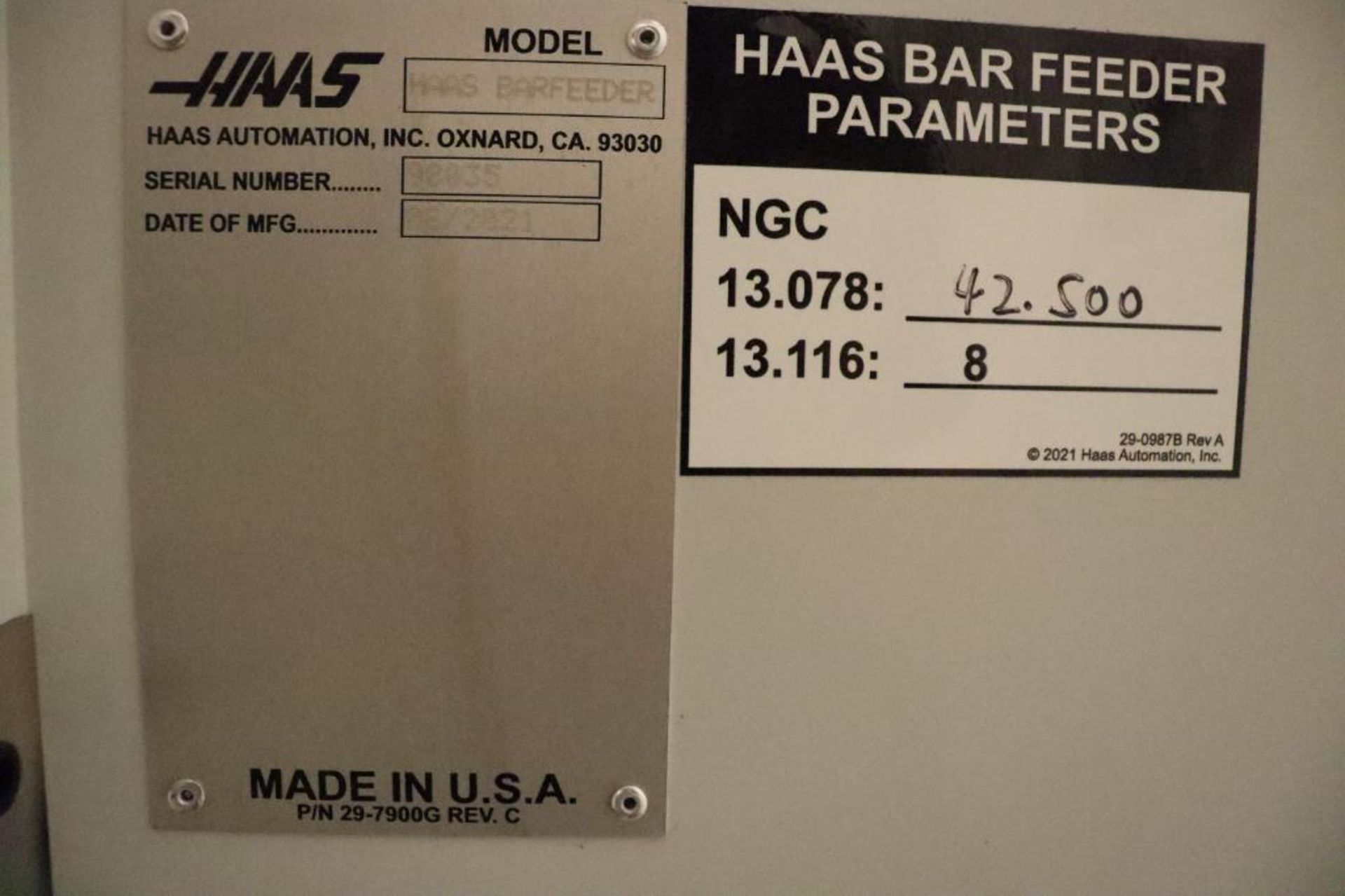 2021 Haas DS-30Y Dual Spindle Turning Center w/ bar feeder, Live tooling, Low hours! - Image 19 of 22
