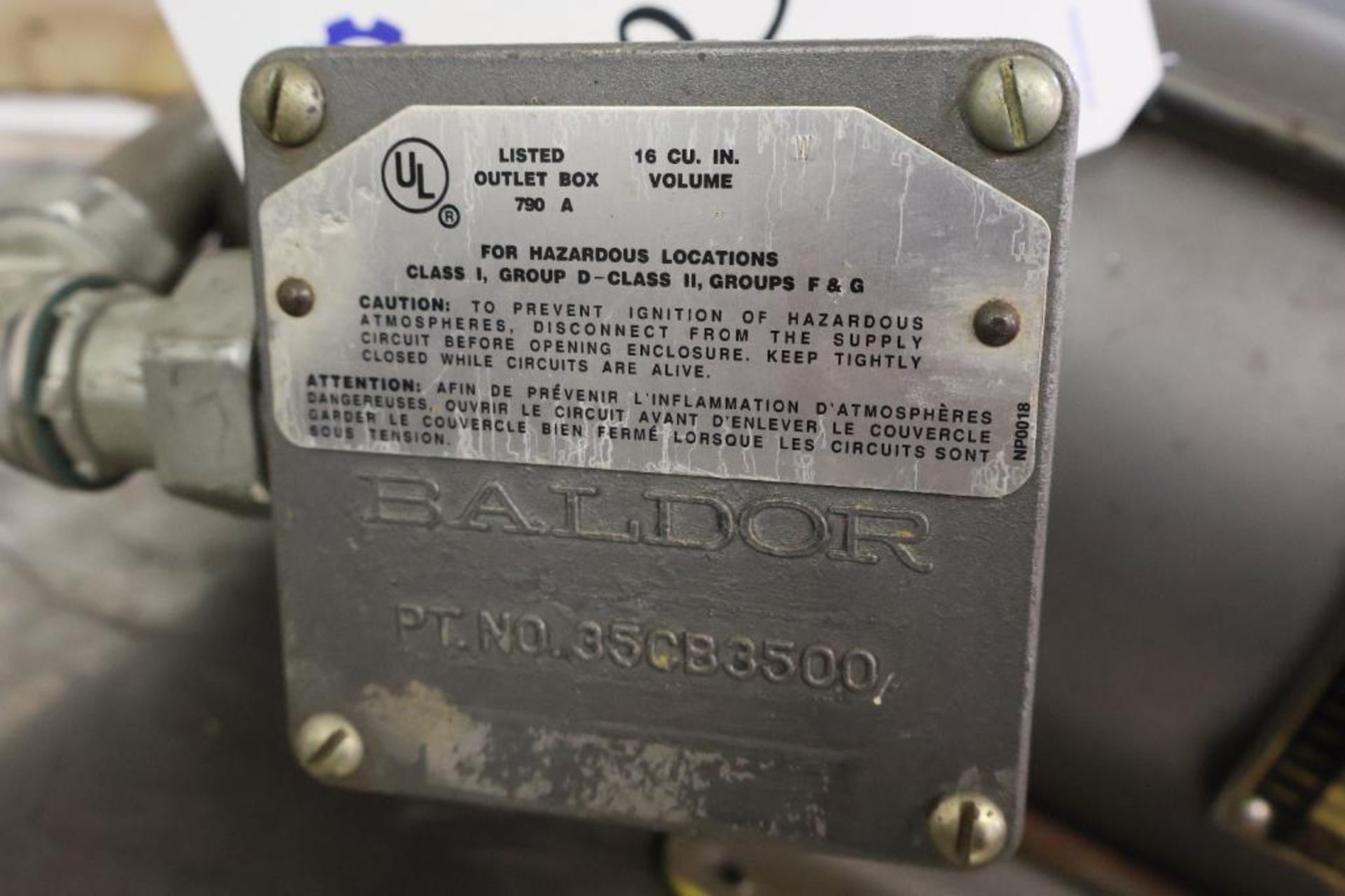 Baldor explosion proof motor 5hp/230/460/3ph - Image 3 of 5