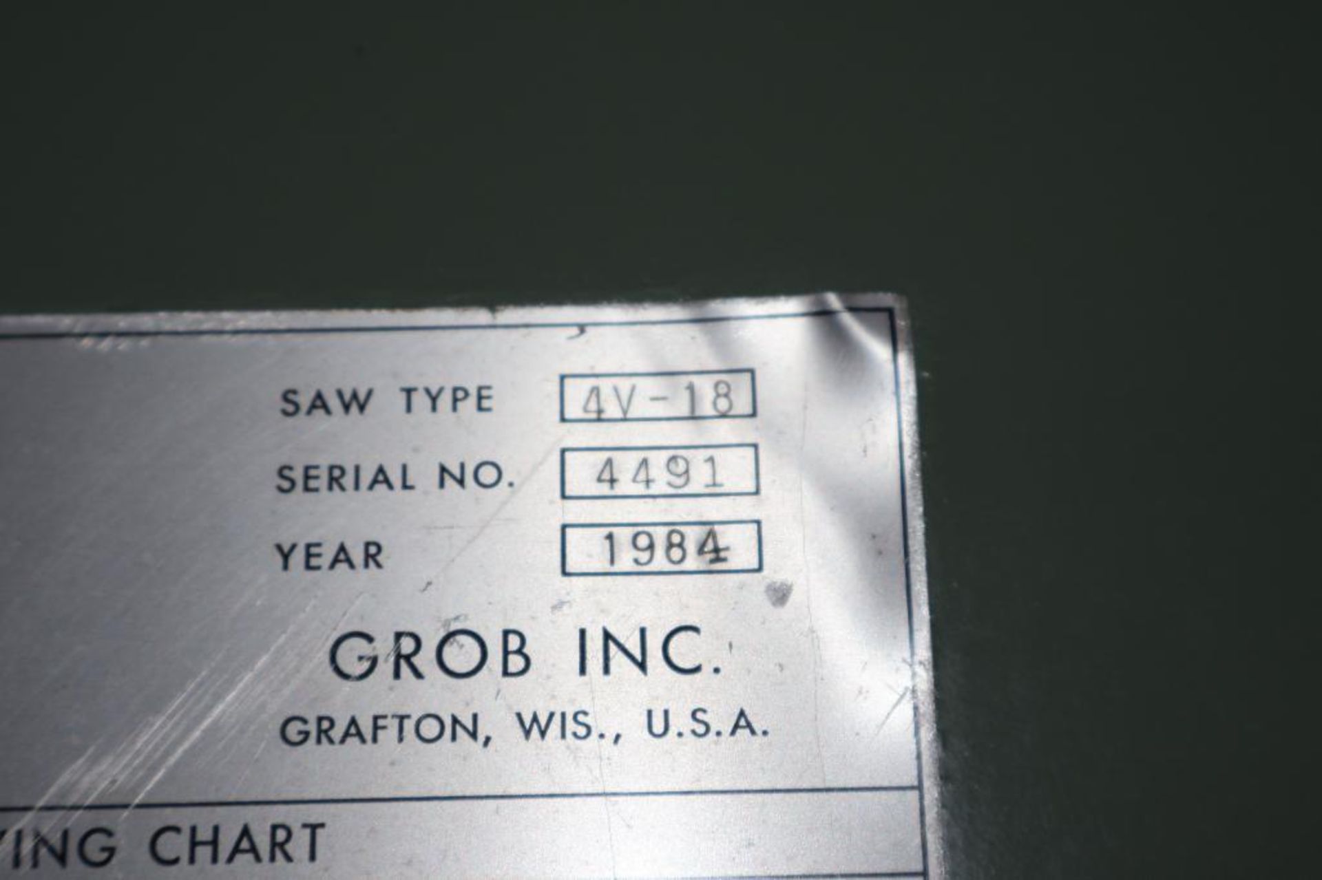 Grob 4V-18, 18" vertical band saw w/ blade welder - Image 5 of 15