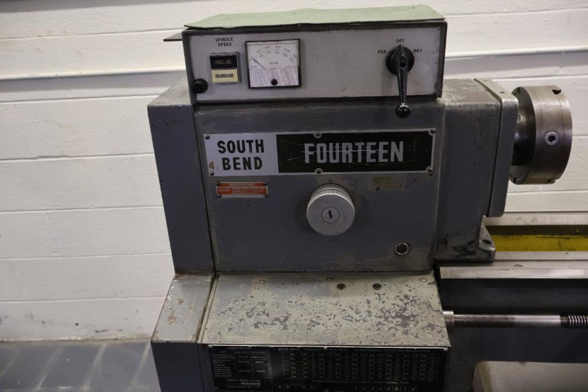 Southbend 14, 14" x 30" engine lathe - Image 7 of 17