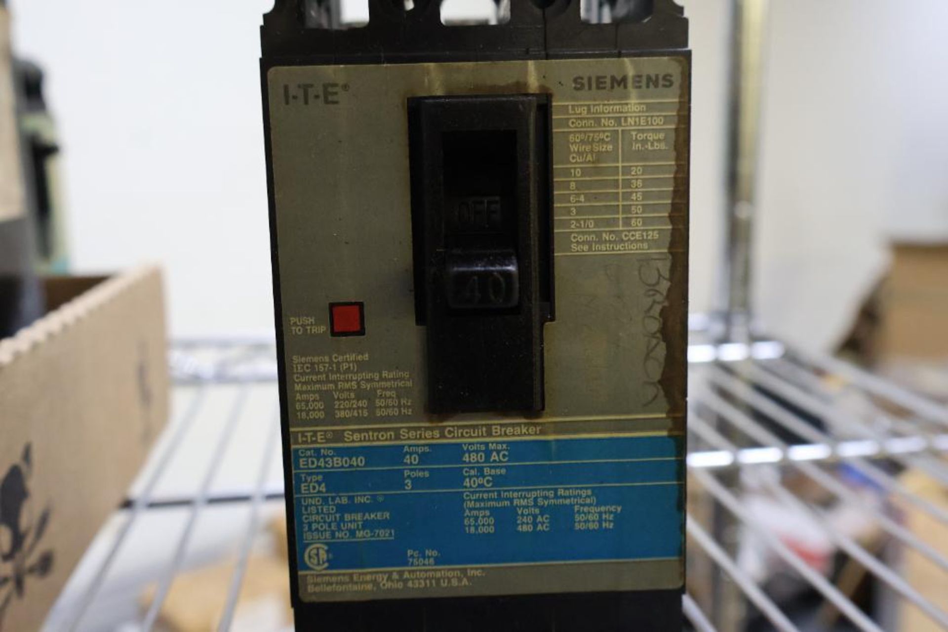 ITE Siemens 480v circuit breakers - Image 4 of 5