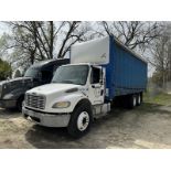 2006 FREIGHTLINER 24' curtain body truck tandem axle, CAT dsl, 9spd - 312,920 miles showing -