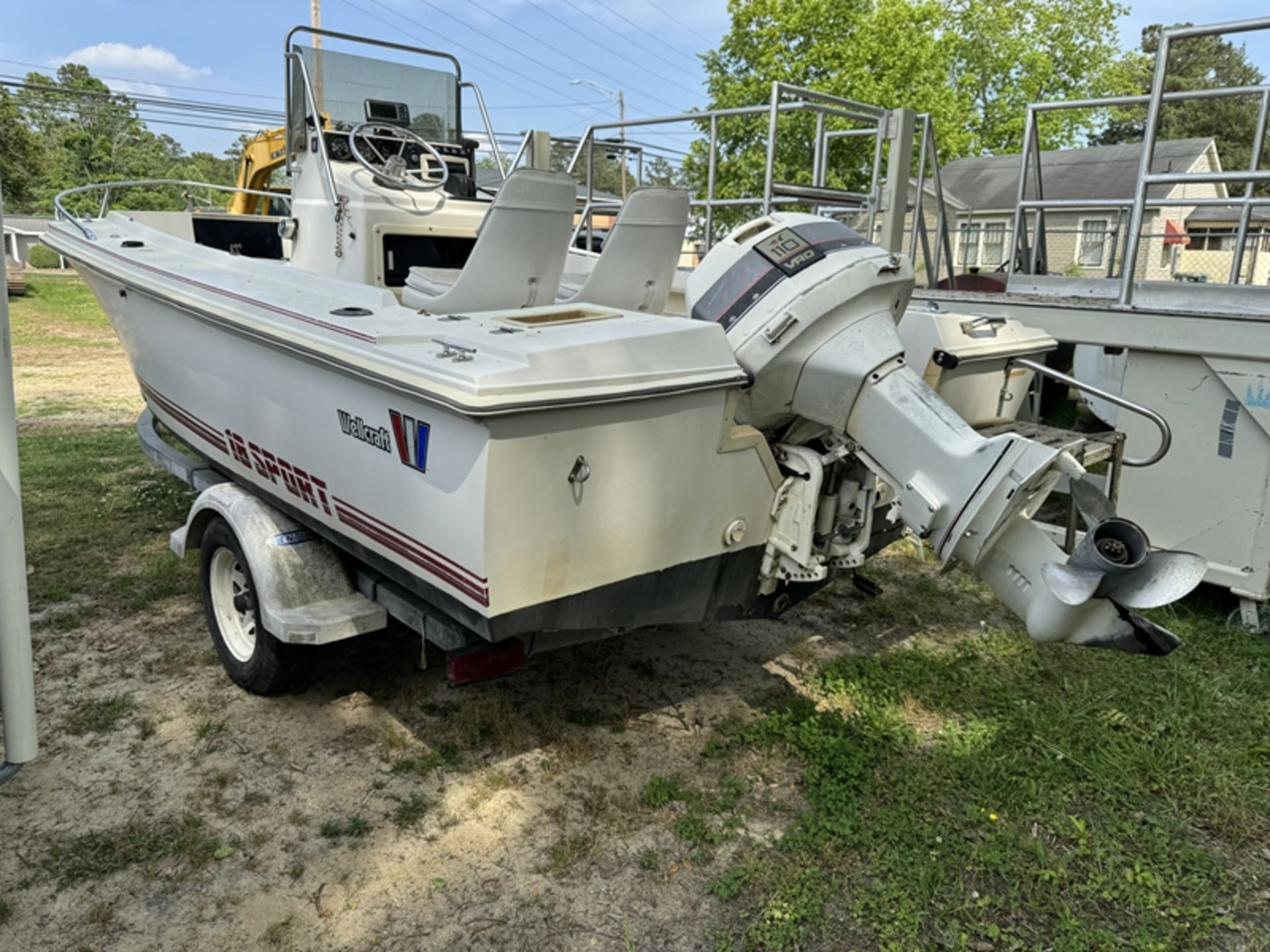 1990 WELLCRAFT 18’ center console with Johnson 110 - WELD3721F990 - Image 4 of 8