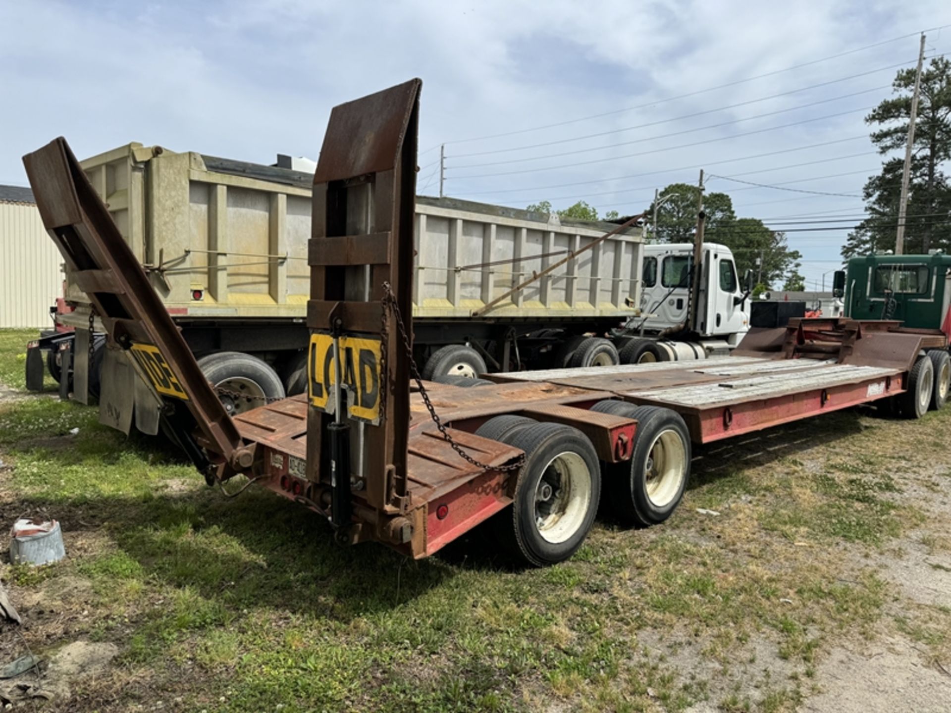 1992 ROGERS 20' flat deck 35-ton lowboy trailer with hyd ramps - 1RBH39207NAR21641 - Image 3 of 5