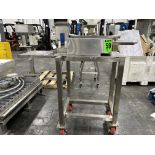 Mobile Manual Pickle Slicing Machine, Stainless Steel on Lockable Casters