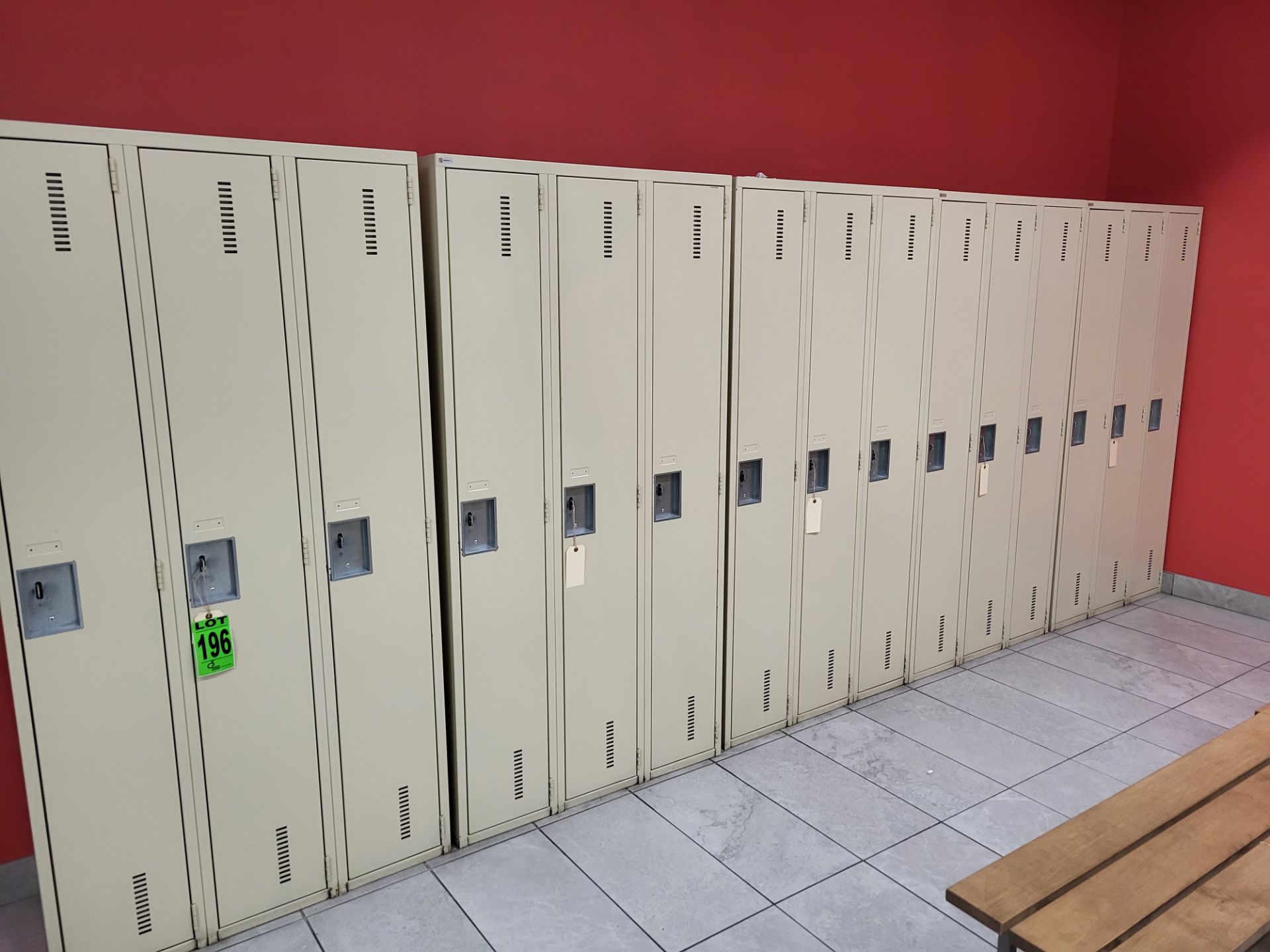 Lot of (5) Sections of 3-Door Full Vertical Lockers, 15-Doors Total, 72"H x 18L" x 36"W - Image 2 of 3