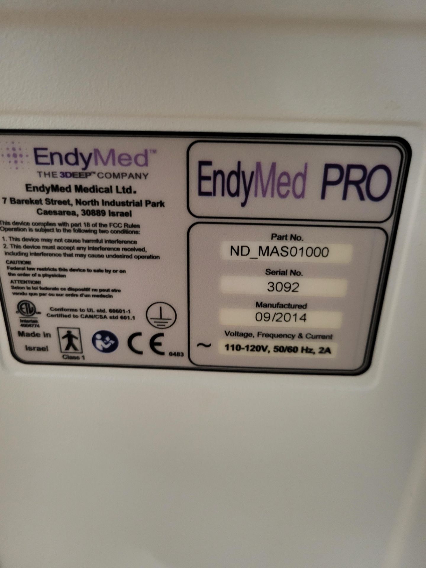 ENDYMED mod. EndyMed Pro RF Treatment Machine, All-in-one with 3Deep Technology - Image 4 of 4