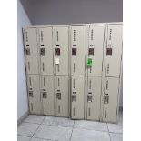 Lot of (1) Section of Free-standing Lockers incl. (2) 2x3 Door, 2-Level Unit, 6 Doors total