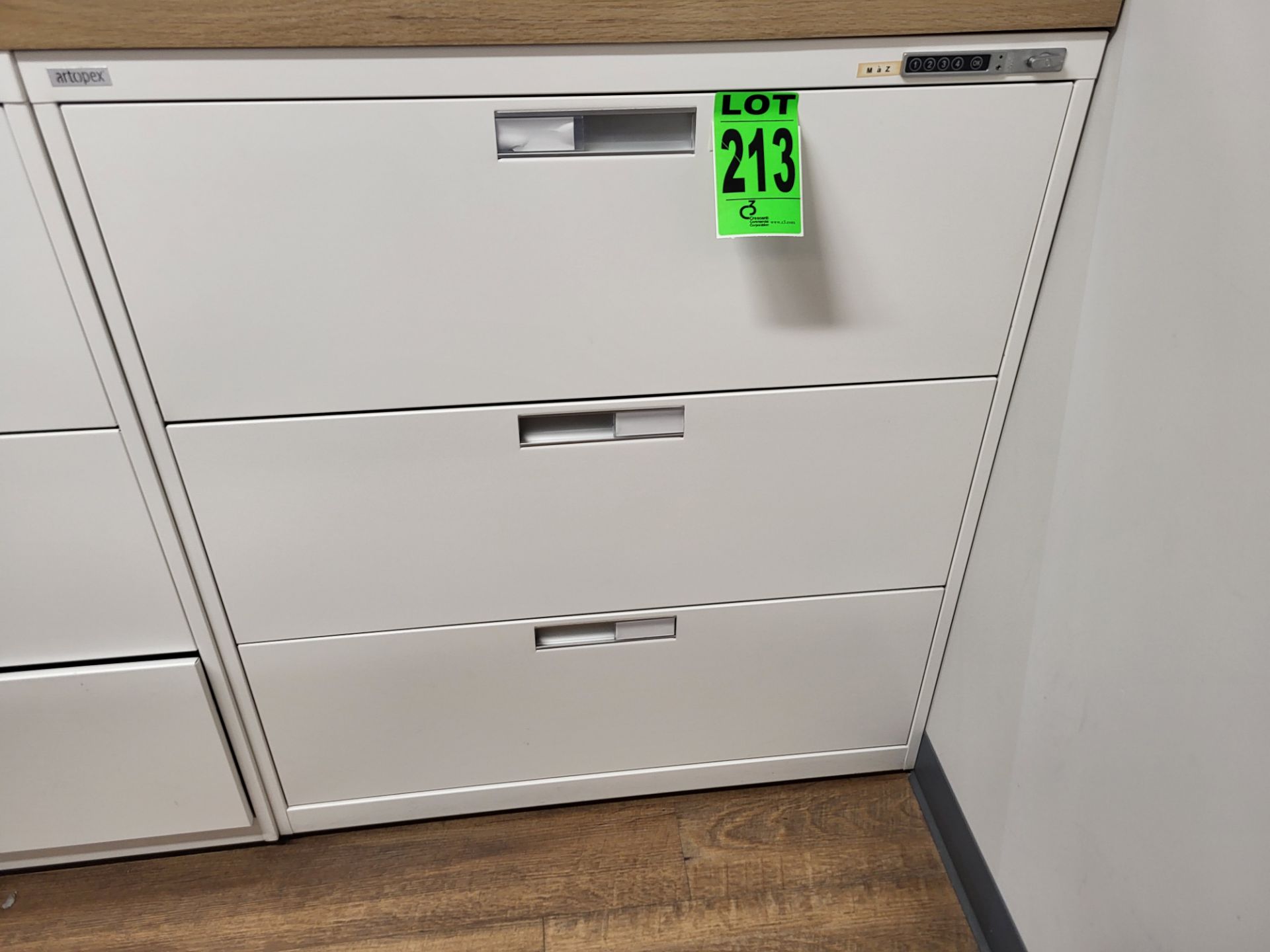 ARTOPEX 3-Drawer Horizontal Filing Cabinet with Coded Entry