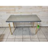 Wood-Base, Glass and Metal Top table